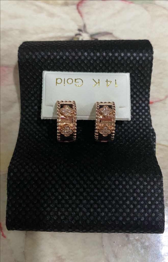 14K 로즈골드 링귀걸이--1