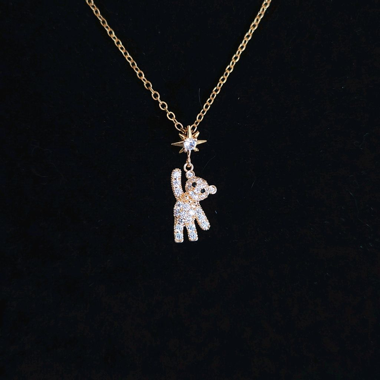 새상품,선물박스포장]태양 지르코니아 곰돌이 골드 목걸이/귀걸이 반지 팔찌 진주 스와로브스키 반클리프 루이비통 14k--0