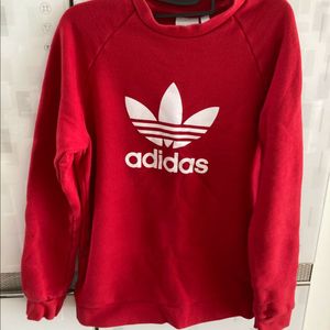 아디다스 레드 L 맨투맨 긴팔 긴팔티 티셔츠 티 판매합니다. 이미지