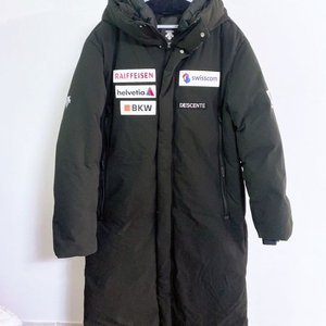 (105)데상트남자오리털스위스스키팀아우디후드롱패딩