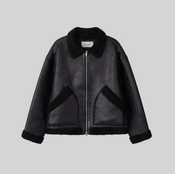 남자 무스탕 블랙 L--0