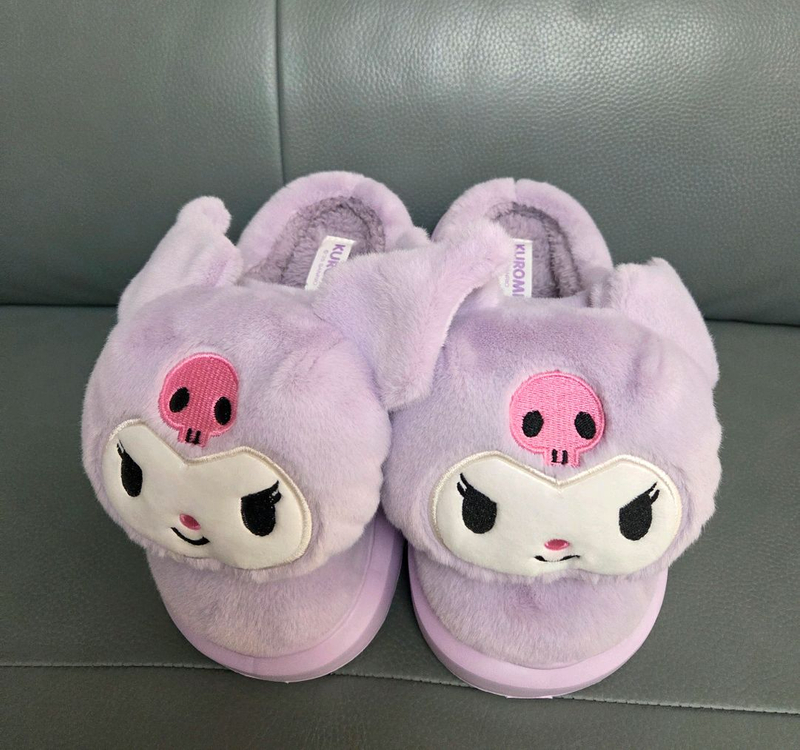 산리오 쿠로미 털슬리퍼 새상품--2