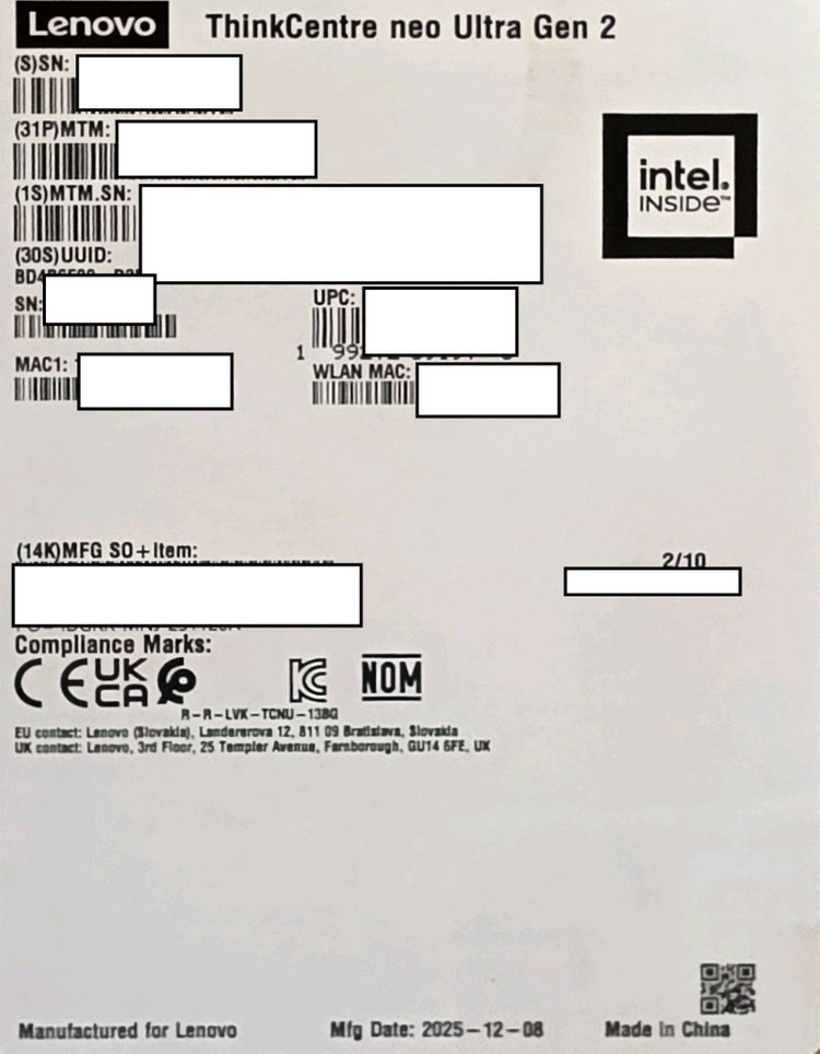 [새상품] 레노버 씽크센터 미니 AI PC neo Ultra Gen2 13BGS00800-P--2