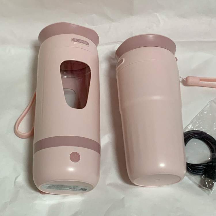 투믹서 휴대용 무선 믹서기 350ml+텀블러 핑크색믹서기 미니믹서기--1