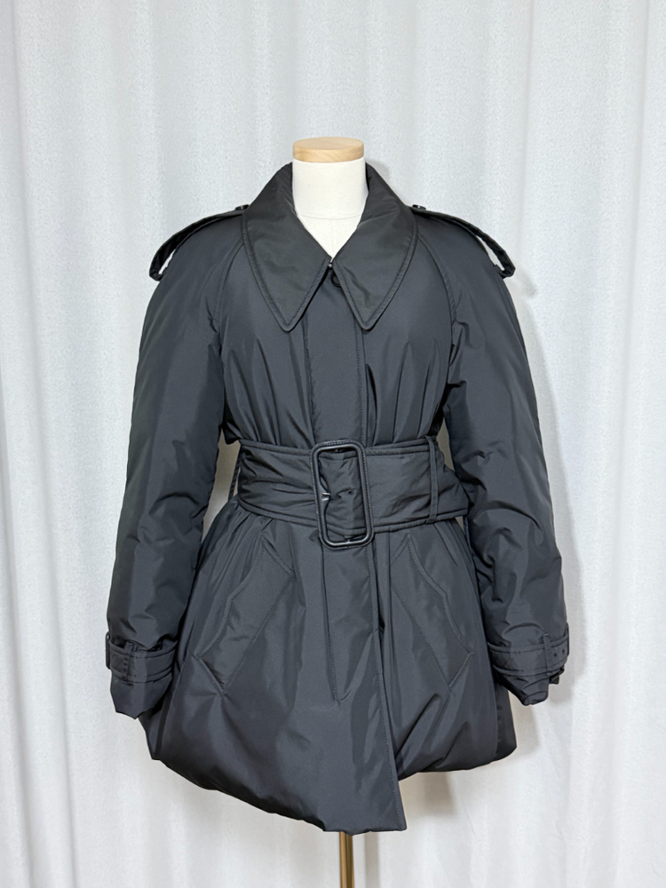버버리 벨트 베리힐 패딩 카 코트 (블랙) - 미착용 새상품--4