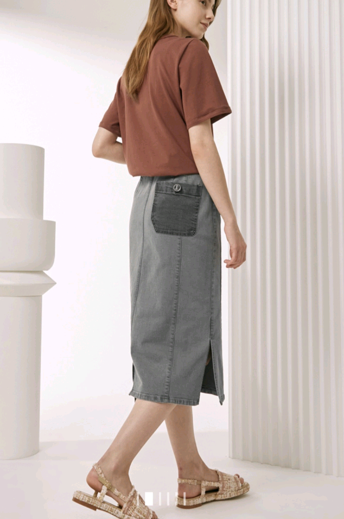 MINE 데님 슬릿 스커트 61사이즈--1