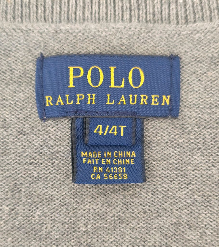 폴로 랄프로렌키즈 엘보우패치 브이넥 니트 4T--6