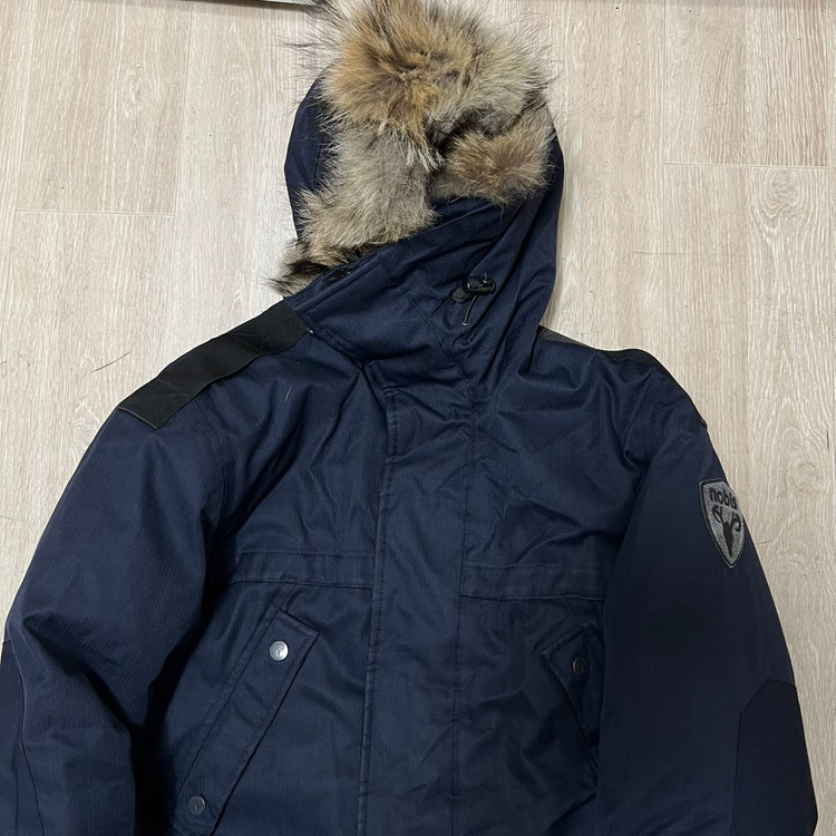 노비스 남성 와펜 덕다운 퍼후드 롱패딩 S/90--1