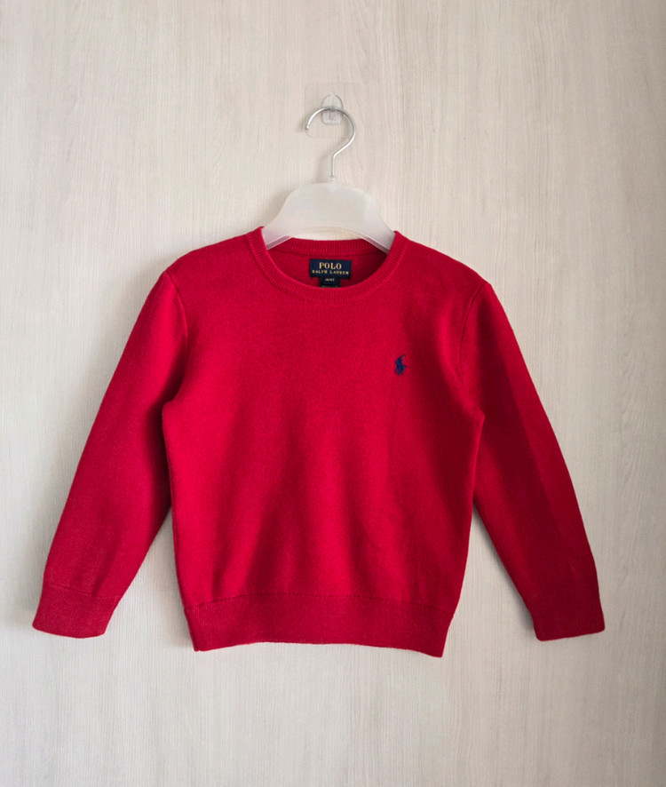 폴로 랄프로렌키즈 엘보우패치 크루넥 니트 4T--0