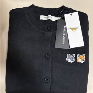 (새상품) 메종키츠네 폭스 자수 가디건 블랙s