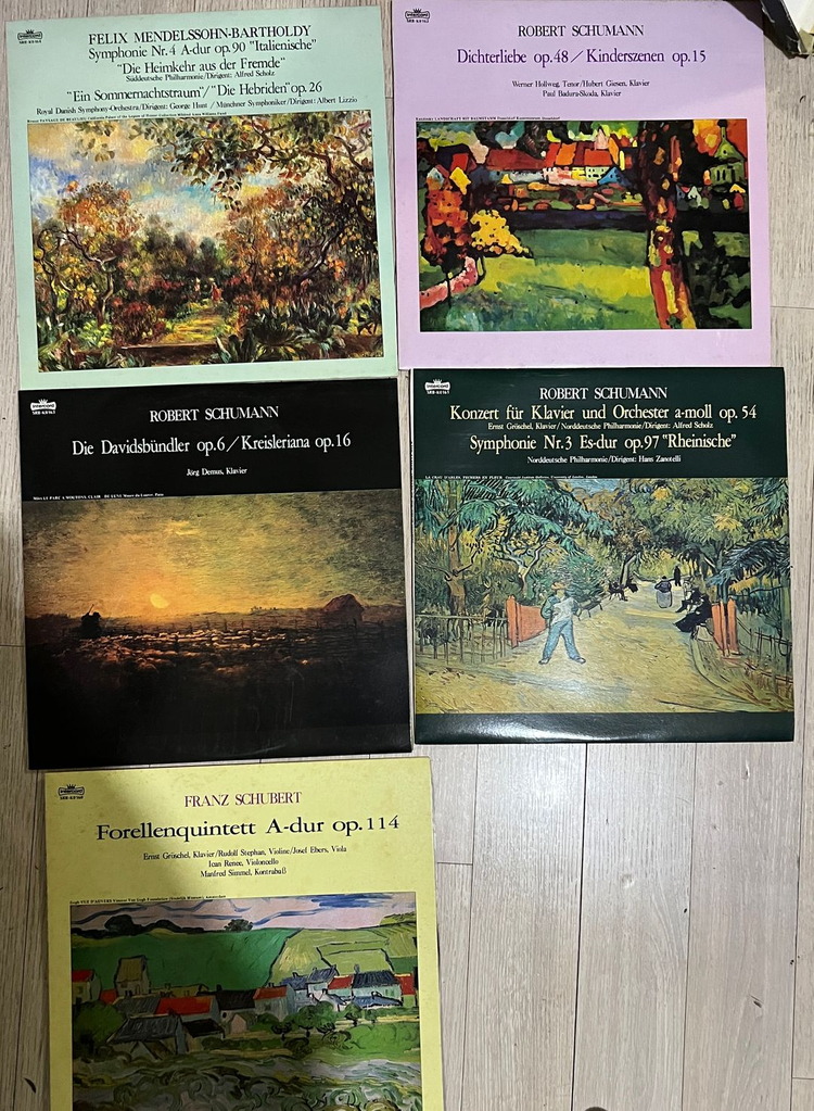 클래식 LP 슈베르트 슈만 멘델스존 5장세트--0
