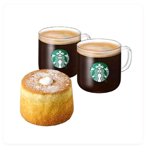 스타벅스 카페 아메리카노T2잔+ 부드러운 생크림카스텔라