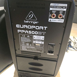 베링거 유로포트 PPA500BT 신품급 (1회 테스트만 함) 버스킹 앰프 (블루투스) 팝니다 야마하 스테이지파스급 이미지