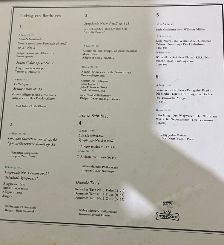 클래식 LP 베토벤 / 슈베르트 6장 세트--2