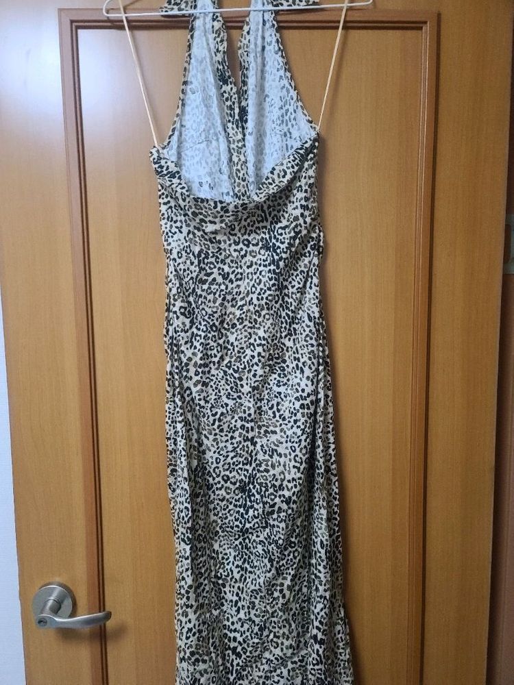 ZARA 레오파드 홀터넥 원피스--0