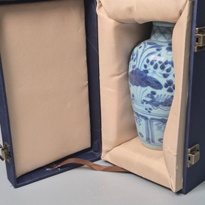 원말명초 청화백자 연지수조문 호 중국도자기 골동품 고미술품 수집품