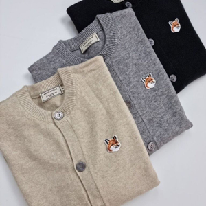 메종키츠네 폭스헤드 라운드넥 가디건