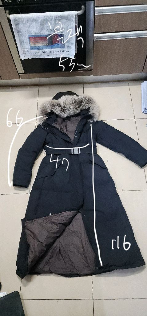 TIME 여성 벨티드 롱패딩 55~66--9