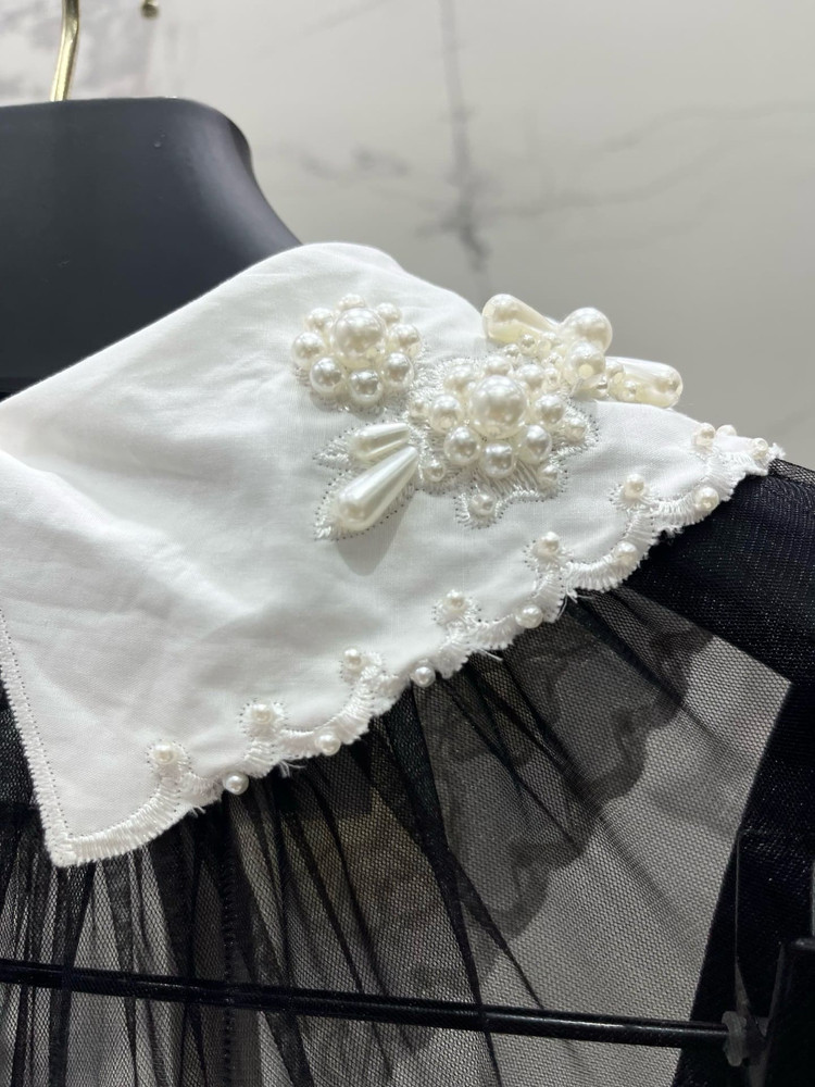 셀프포트레이트 26 클래식 블랙 러플 칼라 리본 여성 원피스 (2컬러)--7