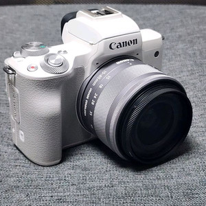캐논 EOS M50 미러리스 카메라 화이트 + 캔버스 가방 + RODE 마이크