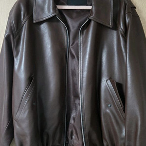 도프제이슨 오버핏 비건레더 자켓 브라운