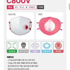 크린탑 C800V 특급방진마스크 120ea 이미지