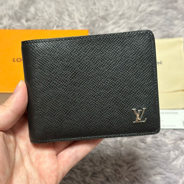 [풀구성] 루이비통 타이가 은장 멀티플 월릿 반지갑 블랙--0