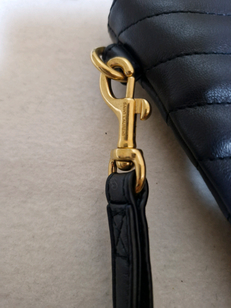 생로랑 마틀라세 클러치 딥 마린 미사용--7