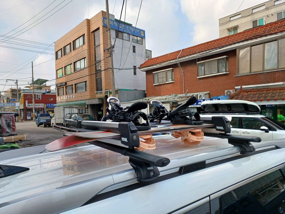 [보드/스키 시즌 오픈!장비 운반 시스템캐리어] 유일캐리어 가로바+보드 스키캐리어 가성비 장착--5