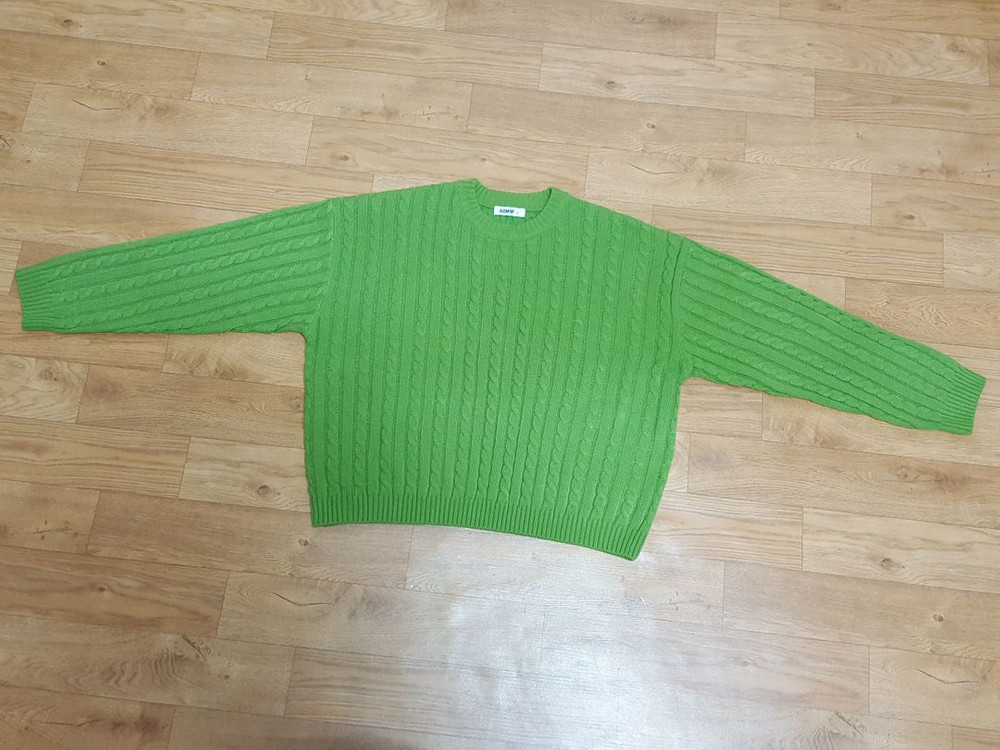 새상품)AOMM 오버핏 꽈배기 봄철 남성 니트 티셔츠 프리/105-110--5