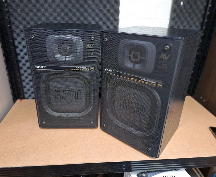 소니 APM-V505AV 평면형 빈티지 스피커 1조 레트로 오디오 앤틱 인테리어 카페 가게 매장용 감성 엔틱 레어 이미지