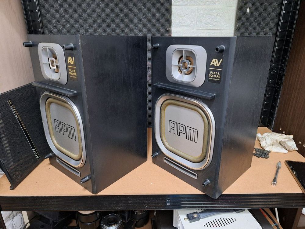 소니 APM-V505AV 평면형 빈티지 스피커 1조 레트로 오디오 앤틱 인테리어 카페 가게 매장용 감성 엔틱 레어 이미지