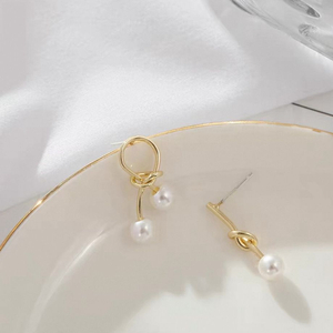 진주 꼬임 귀걸이