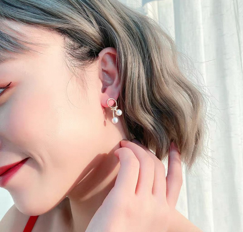 진주 꼬임 귀걸이--2