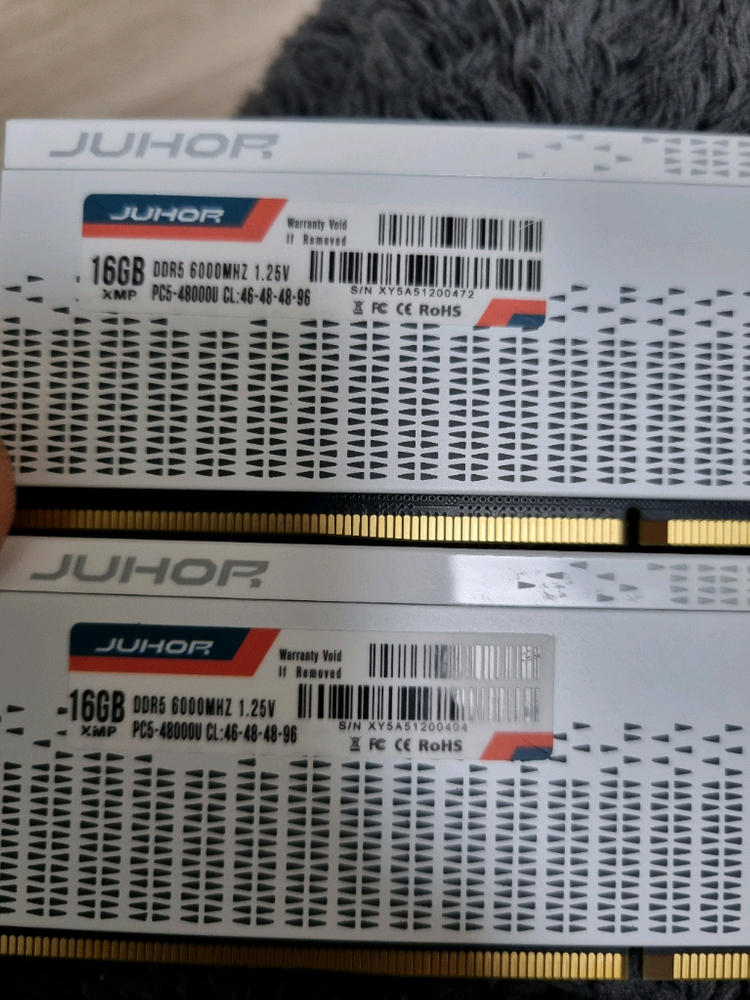 JUHOR DDR5 32GB(16*2) 6000Mhz CL46 화이트 메모리 램--1