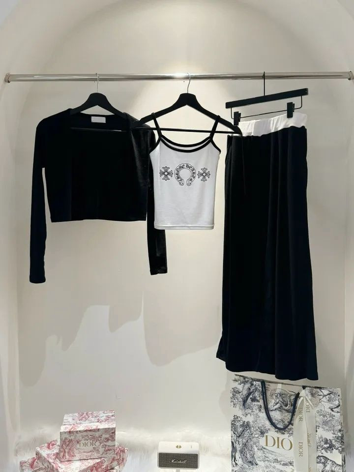 수입의류세트 쓰리피스 프린팅나시 가디건 팬츠 3pc--4