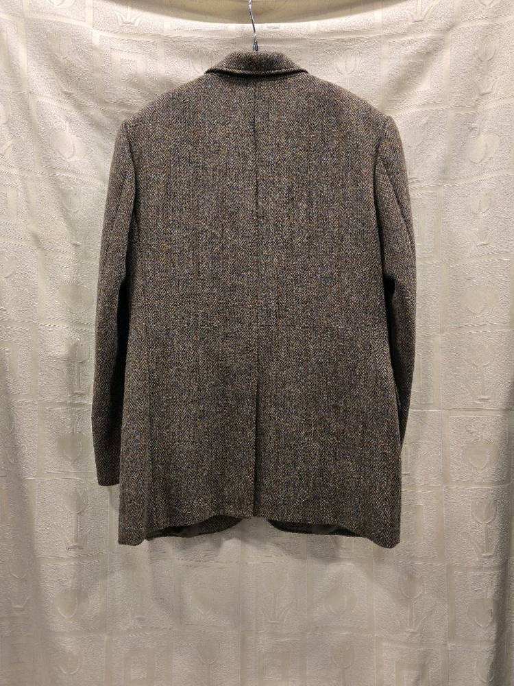 해리스 트위드 헤링본 울 블레이저 자켓 95정도--4