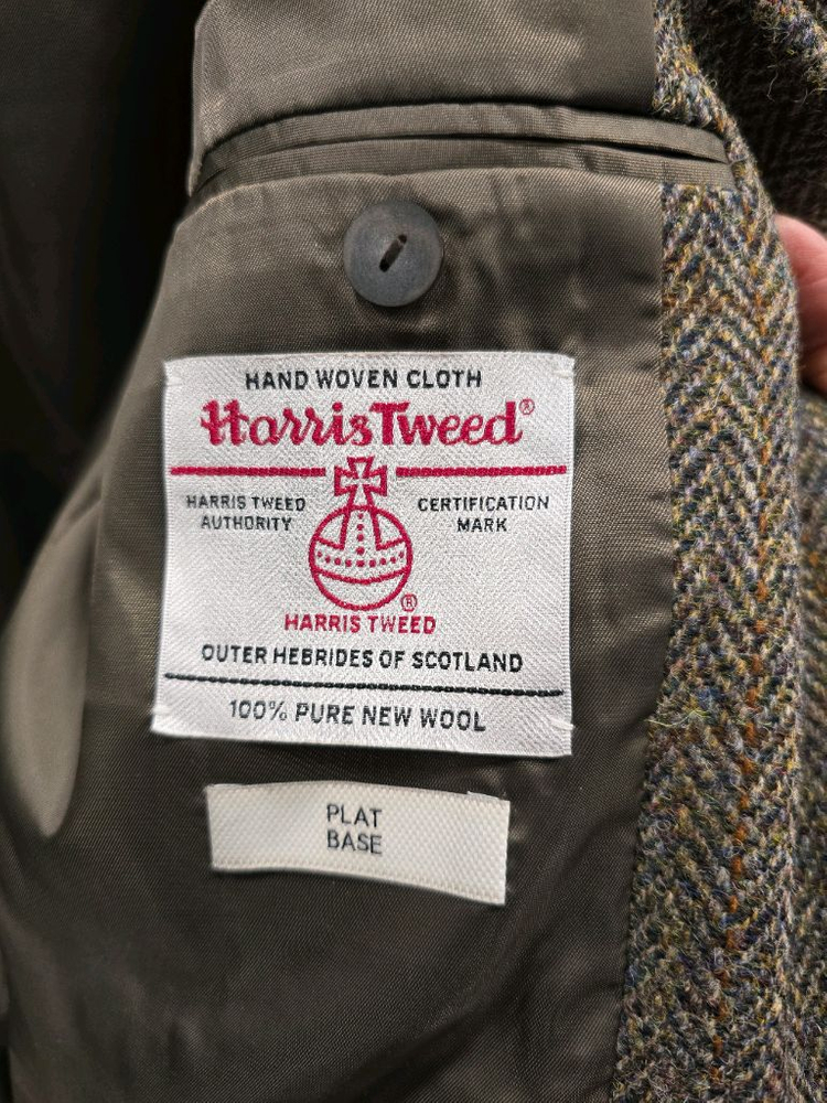 해리스 트위드 헤링본 울 블레이저 자켓 95정도--6