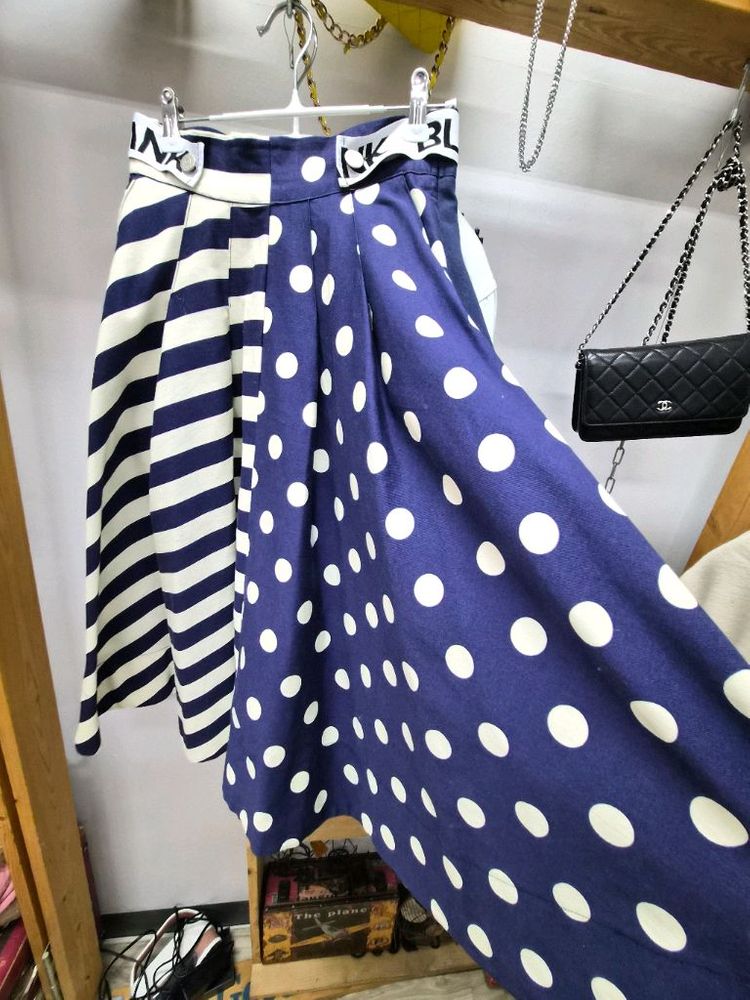 수입 핸드비즈 데님자켓.blank 도트 스트라이프 스커트--8