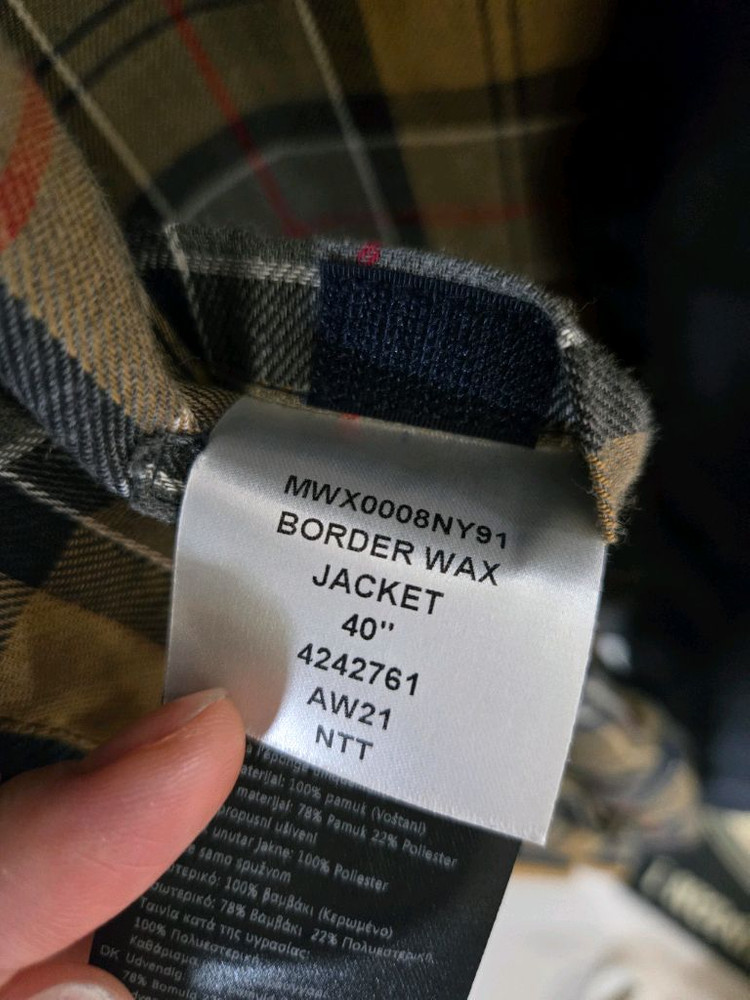 바버 Border 왁스 자켓 네이비 40--3