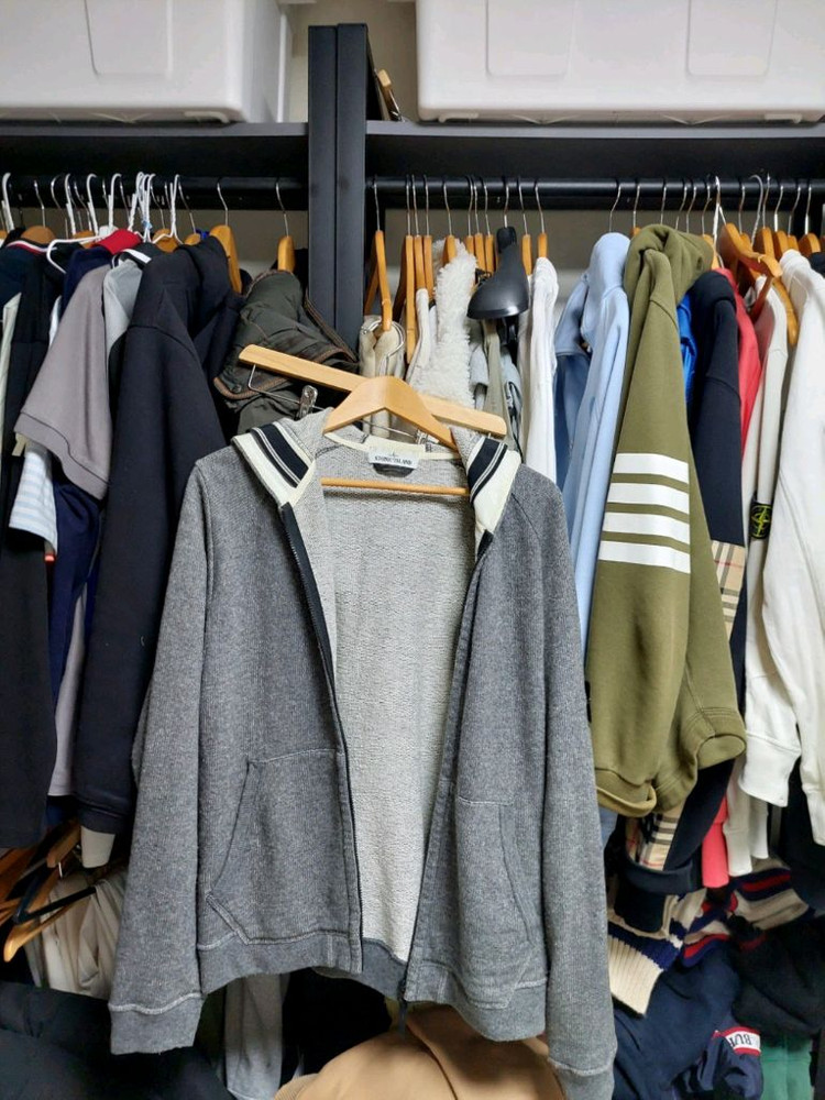 스톤아일랜드 니트 후드집업 그레이 L 이미지