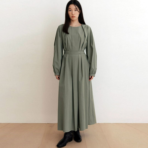 비뮤즈(B.MUSE) 베뉴엣 카키 벨르크원피스 롱기장 프리사이즈 새상품