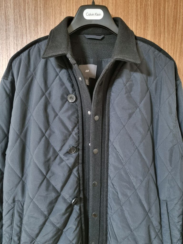 H&M 블랙 남성 퀼팅 오버핏 패딩 자켓 M사이즈 국내 105사이즈 판매합니다~!--1