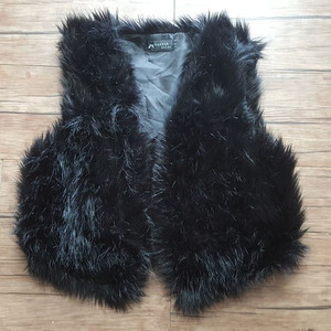 여성 55 66 퍼 베스트 털 조끼 블랙 레드