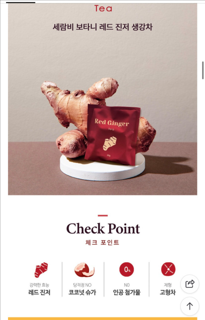 세람비 보타니 레드진저 생강차 10개--6