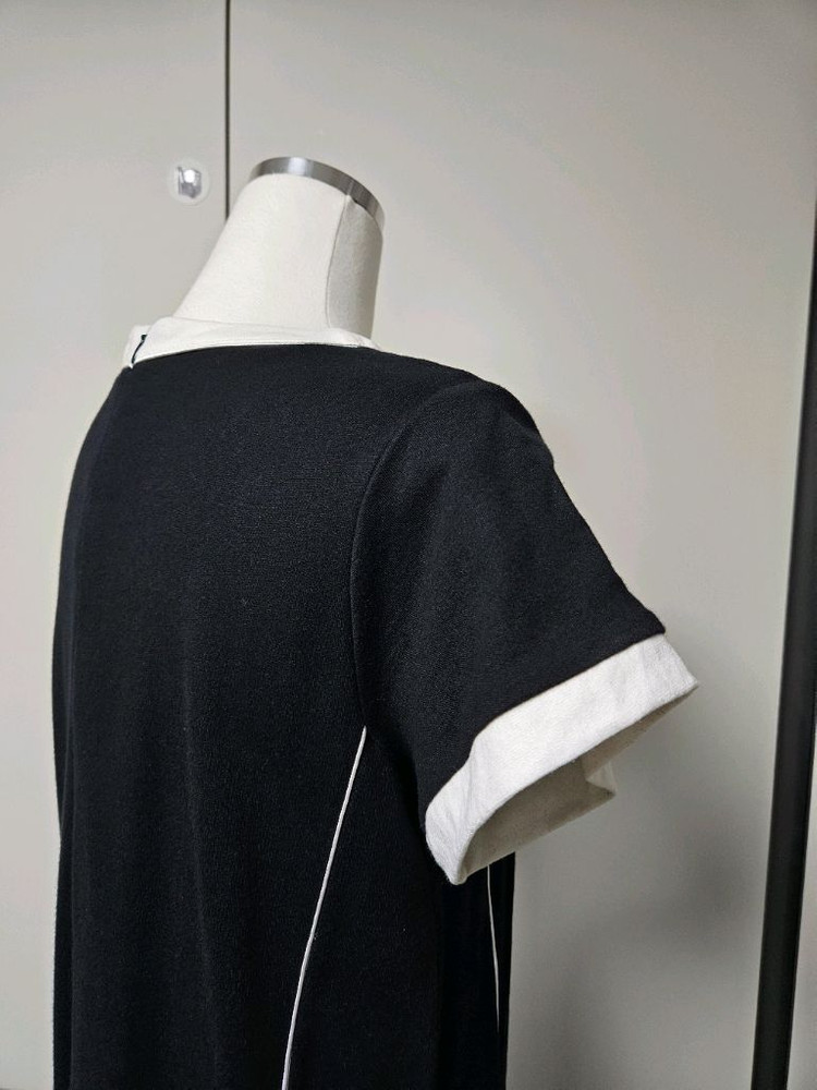 블랙 로고 트라이앵글 반팔 미니 캐쥬얼 원피스 [미착용] 이미지