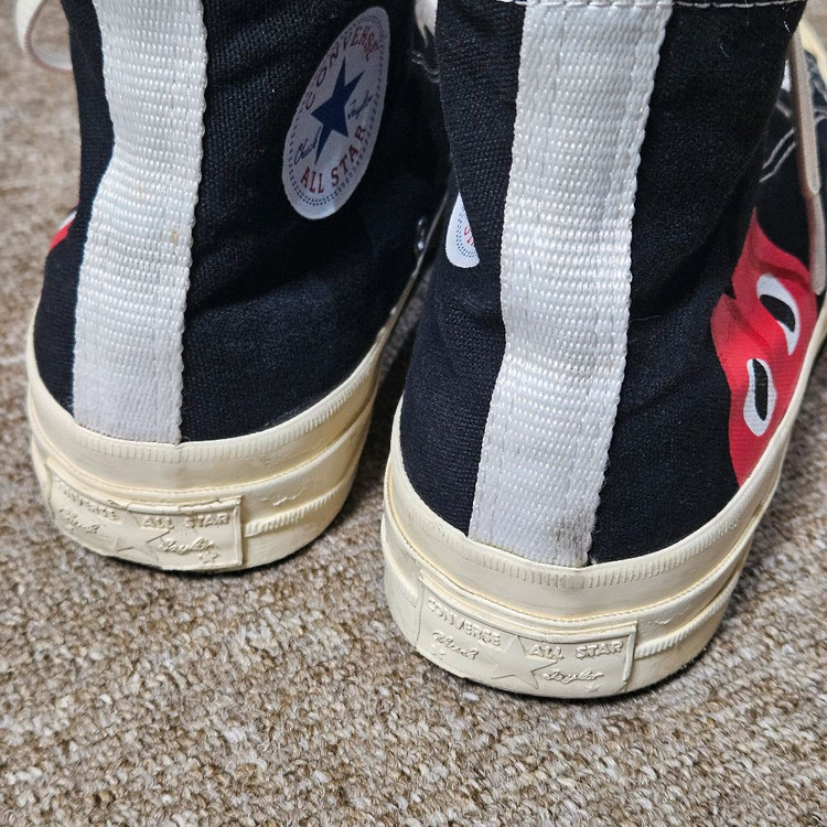 컨버스 x 꼼데가르송 척 테일러 하이 블랙 스니커즈 운동화--3