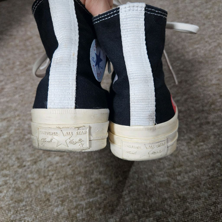 컨버스 x 꼼데가르송 척 테일러 하이 블랙 스니커즈 운동화--4