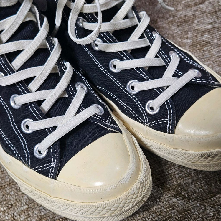 컨버스 x 꼼데가르송 척 테일러 하이 블랙 스니커즈 운동화--6