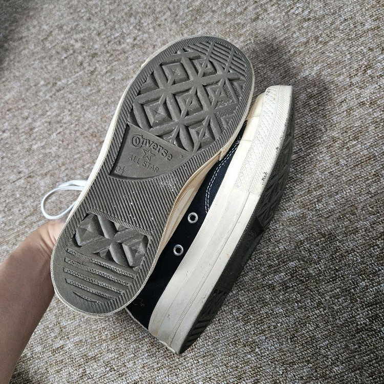 컨버스 x 꼼데가르송 척 테일러 하이 블랙 스니커즈 운동화--7